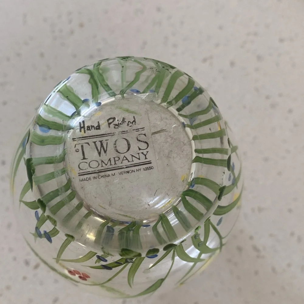 🖤Hand painted‎ vase Vtg